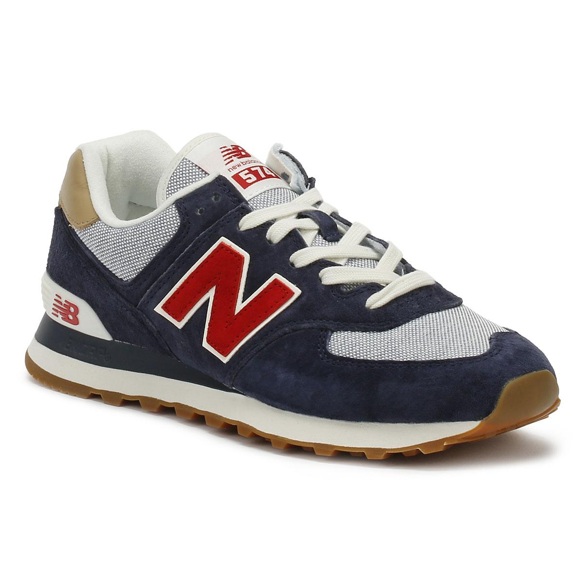 New Balance Suede Ml574ptr Mens Navy / Tan Trainers in Blue for Men - Lyst