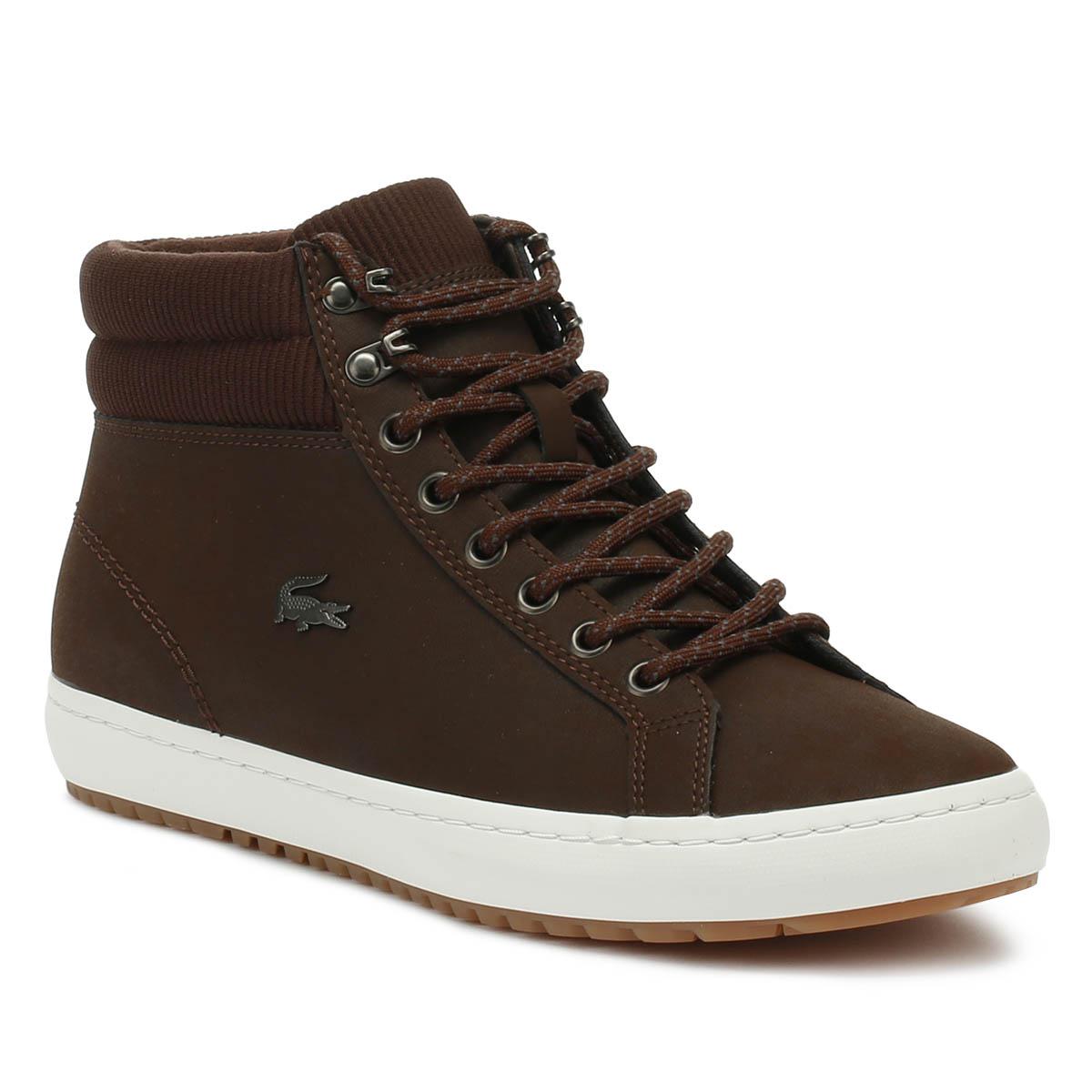 lacoste men's straightset leather trainers