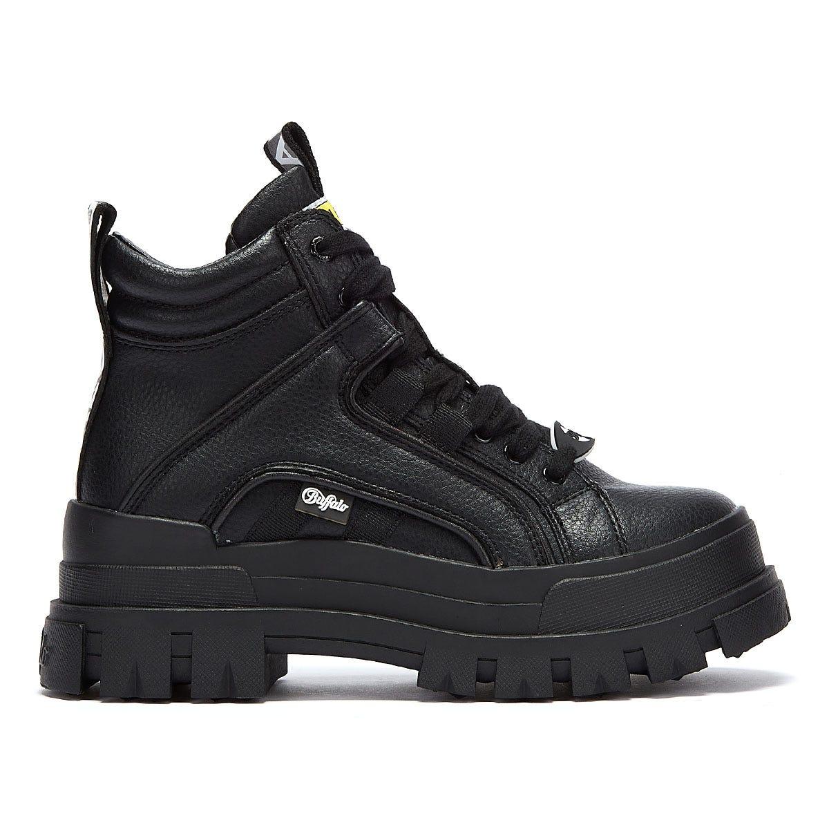 buffalo black aspha mid trainers