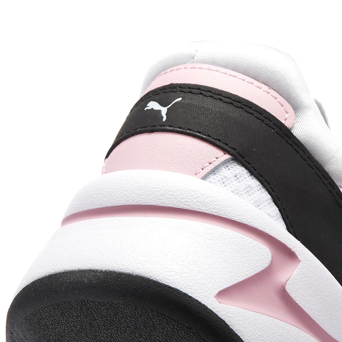 puma nova 90's block white and pink trainers