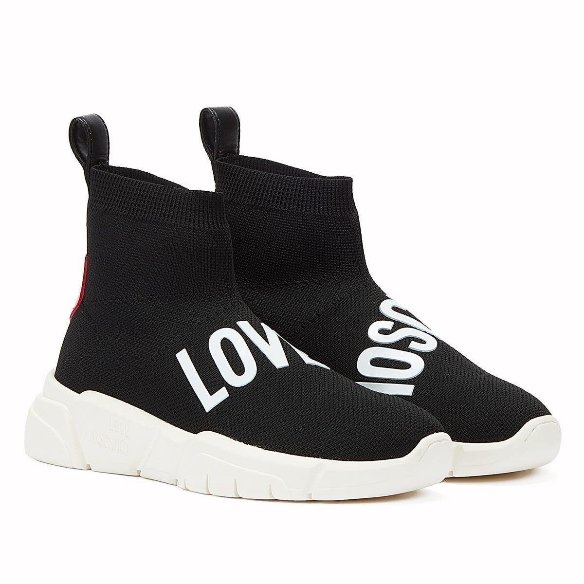 Love Moschino Sock Boot Trainers in Black Lyst UK