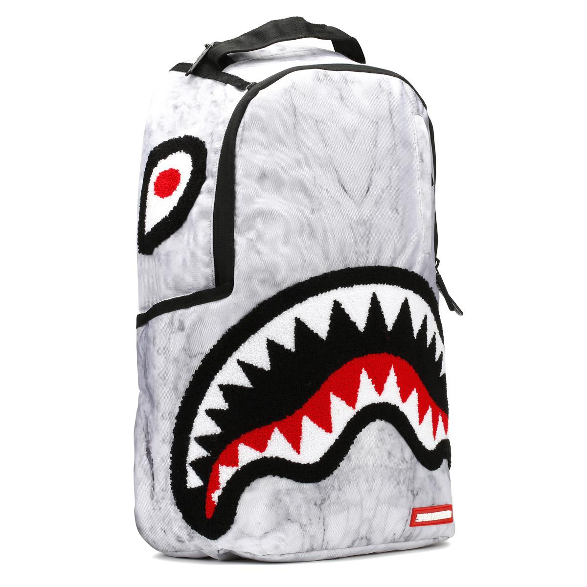 Sprayground Synthetic White Marble Shark Backpack for Men - Lyst