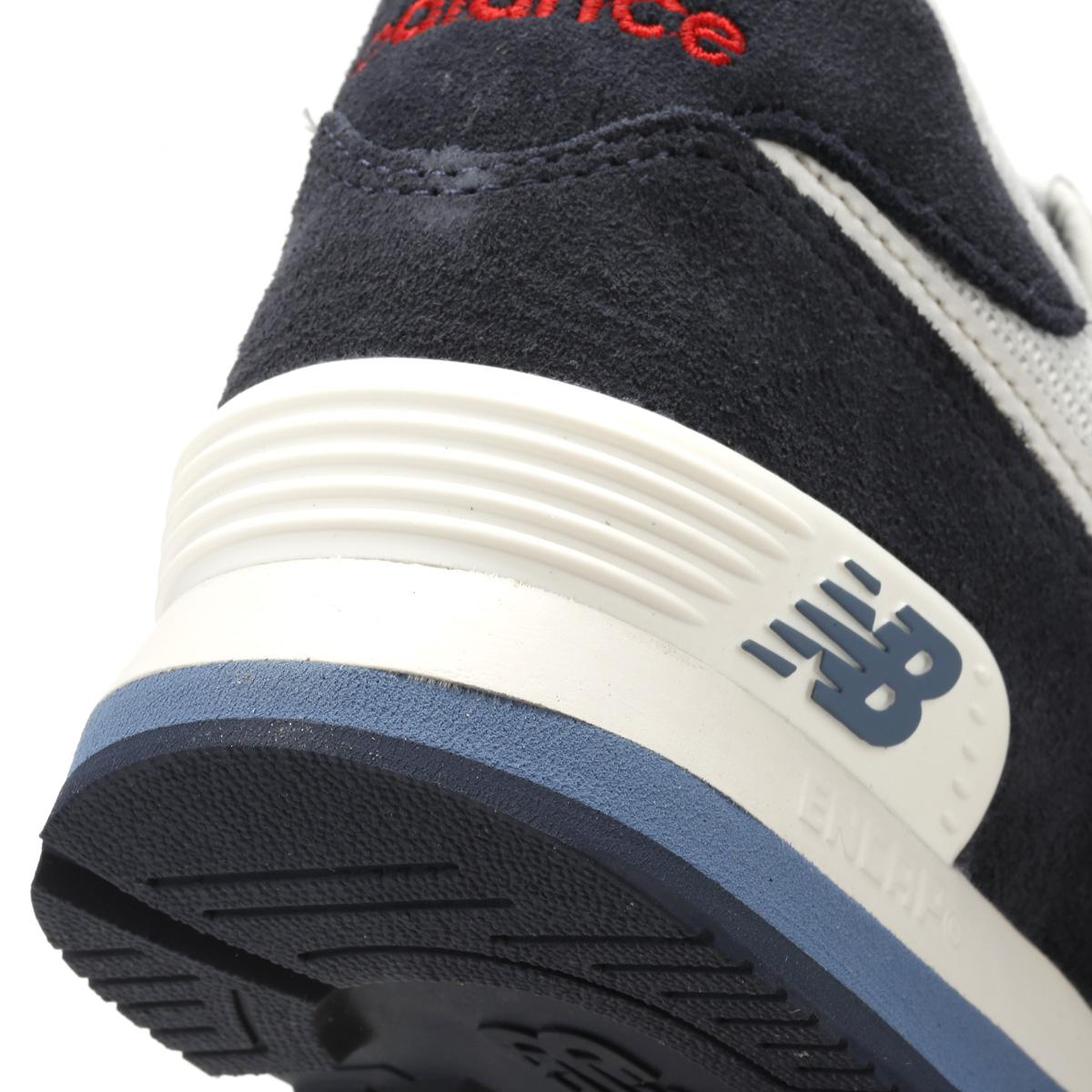 New Balance Suede Mens Navy / Red 574 Trainers in Blue for Men - Lyst
