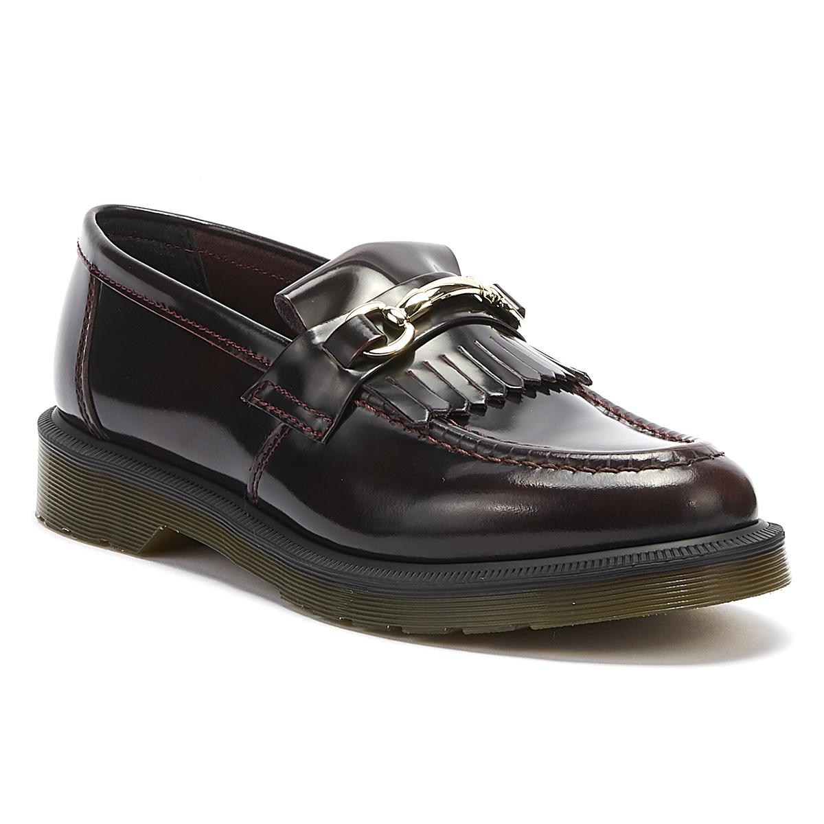 cherry red doc martens loafers