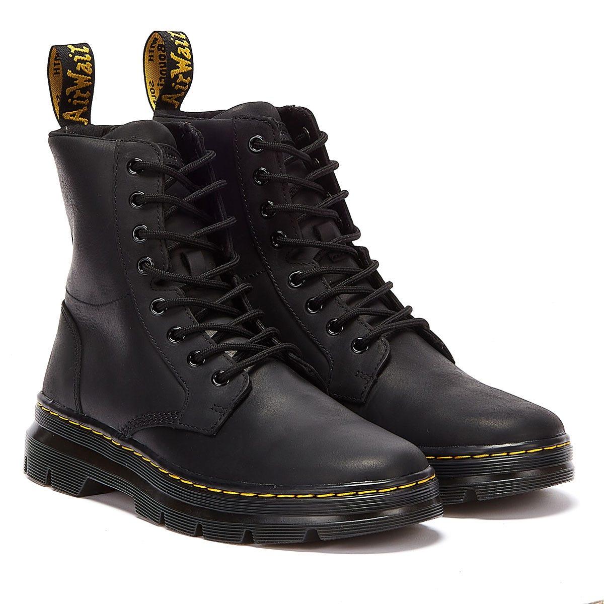 Dr. Martens Leather Dr. Martens Combs Wyoming Mens Black Boots for Men