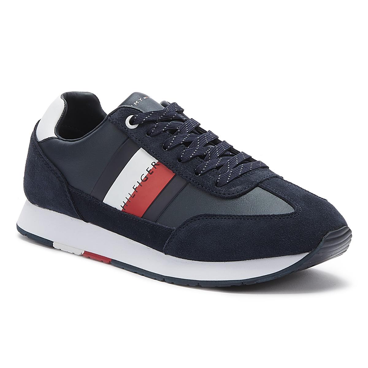 Tommy Hilfiger Corporate Flag Runner Mens Midnight Trainers in Navy ...