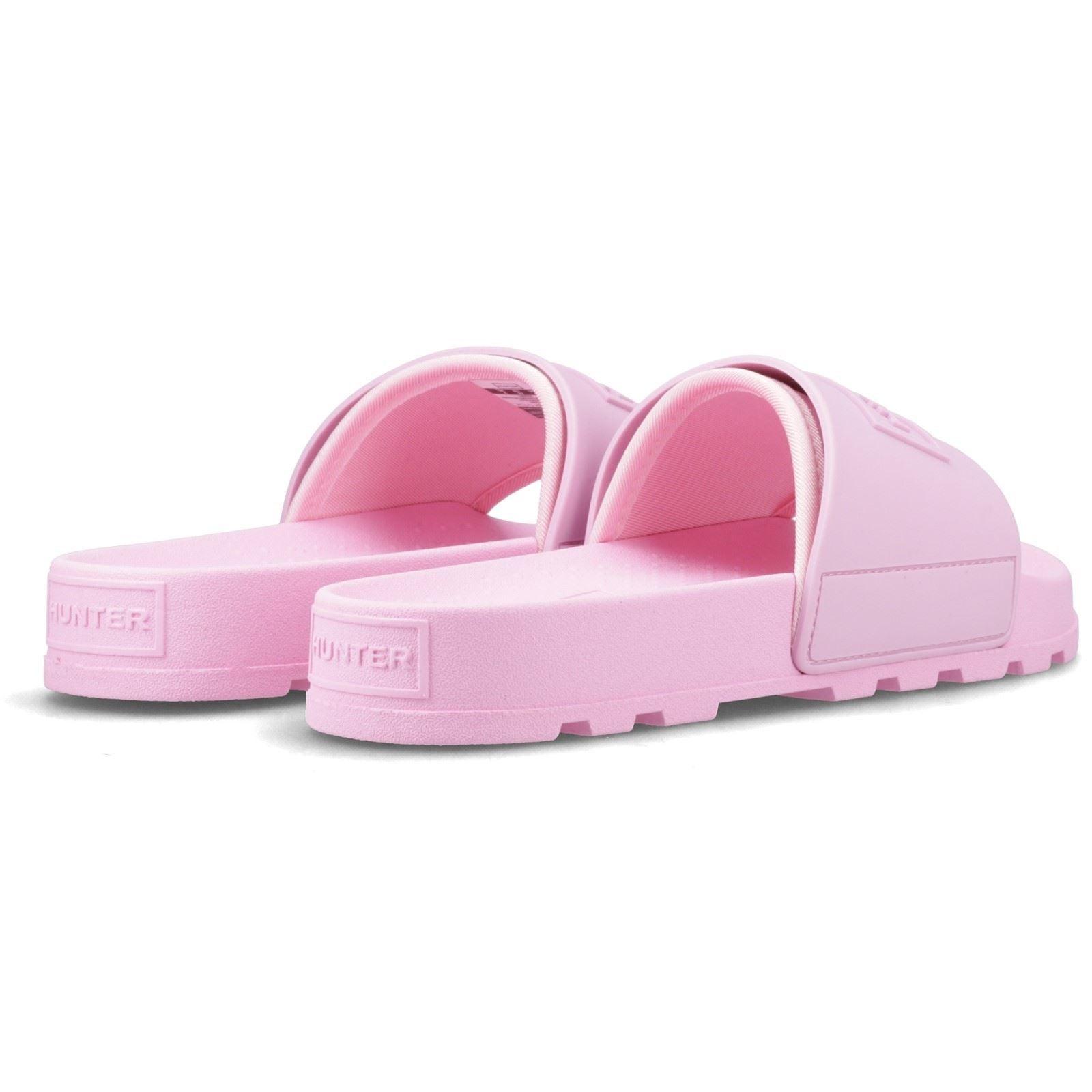 HUNTER Core Embossed Slider Synthetic Prism Slides in Pink Lyst UK