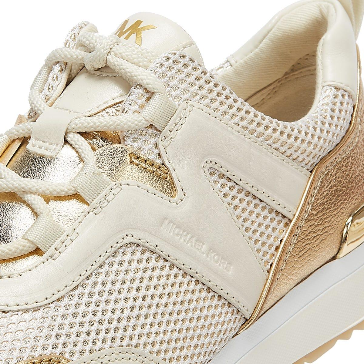 michael kors white and gold trainers