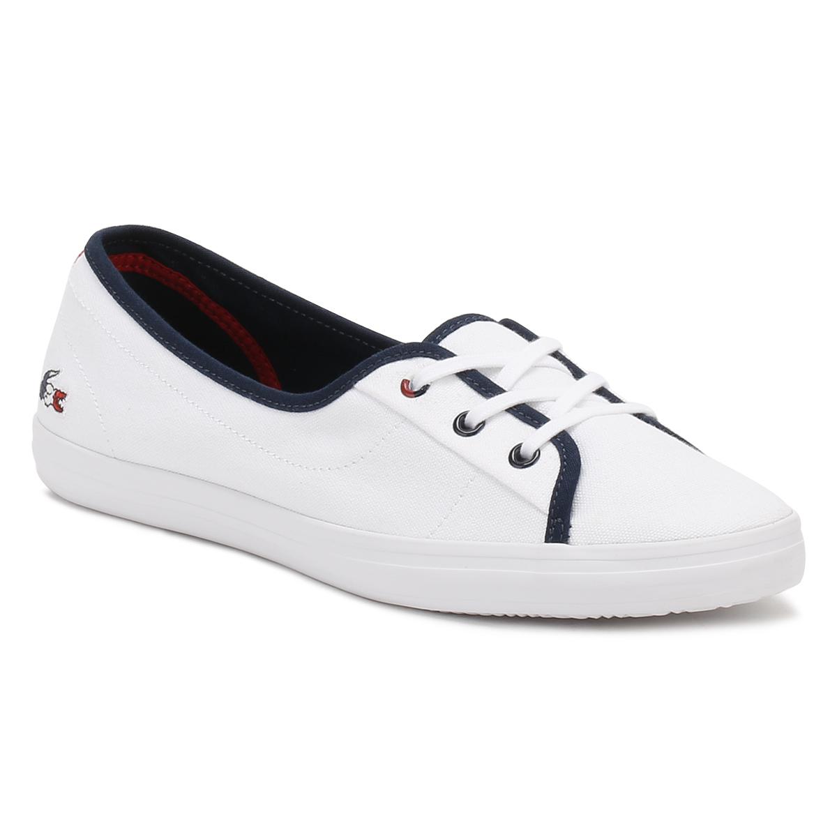 lacoste ziane chunky white leather court trainers