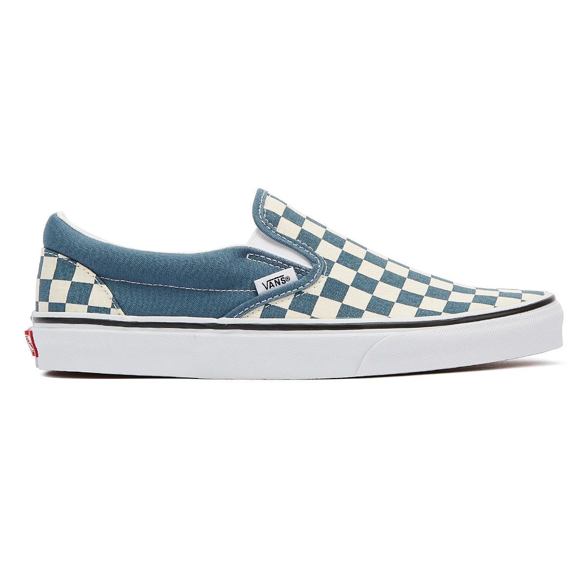 vans checkerboard blue mirage