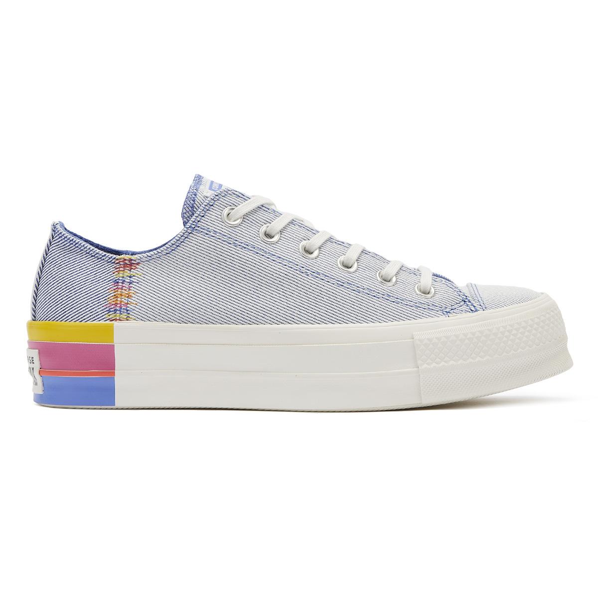 Converse Canvas Chuck Taylor All Star Lift Rainbow Womens Blue Ox Trainers - Lyst