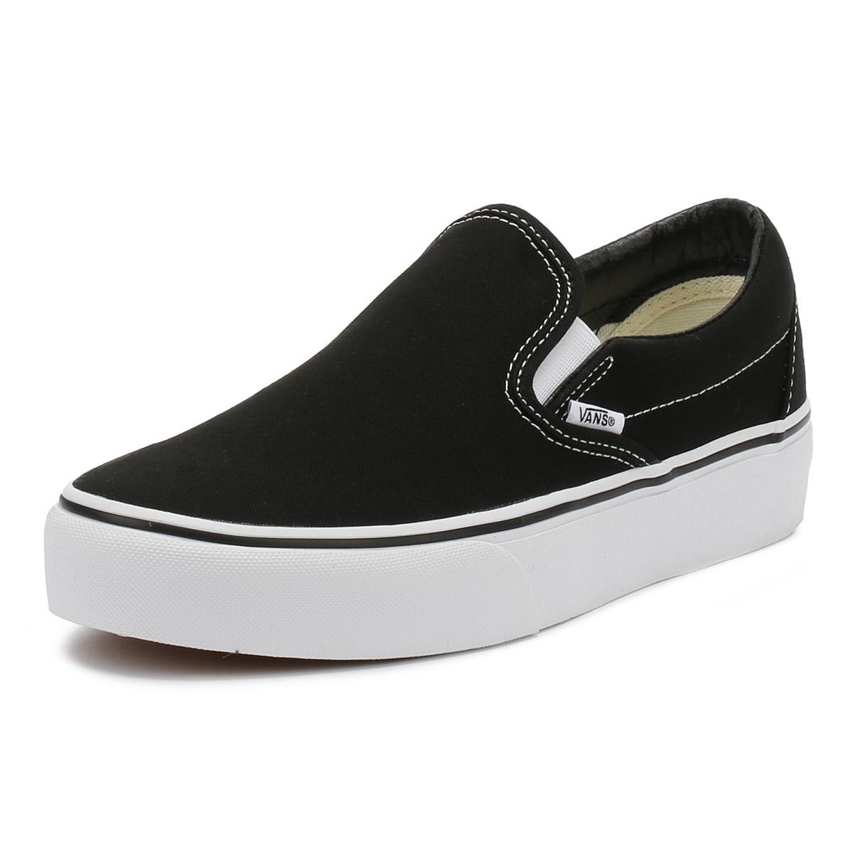 vans black womens slip ons