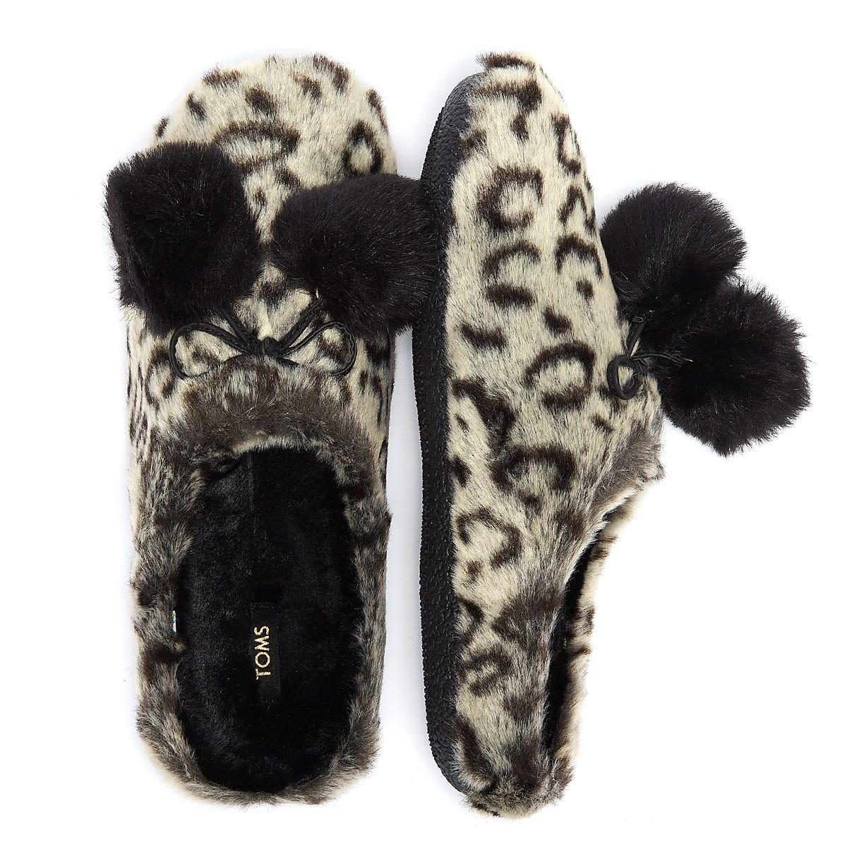 TOMS Ivy Leopard Slippers in Grey (Gray) - Lyst