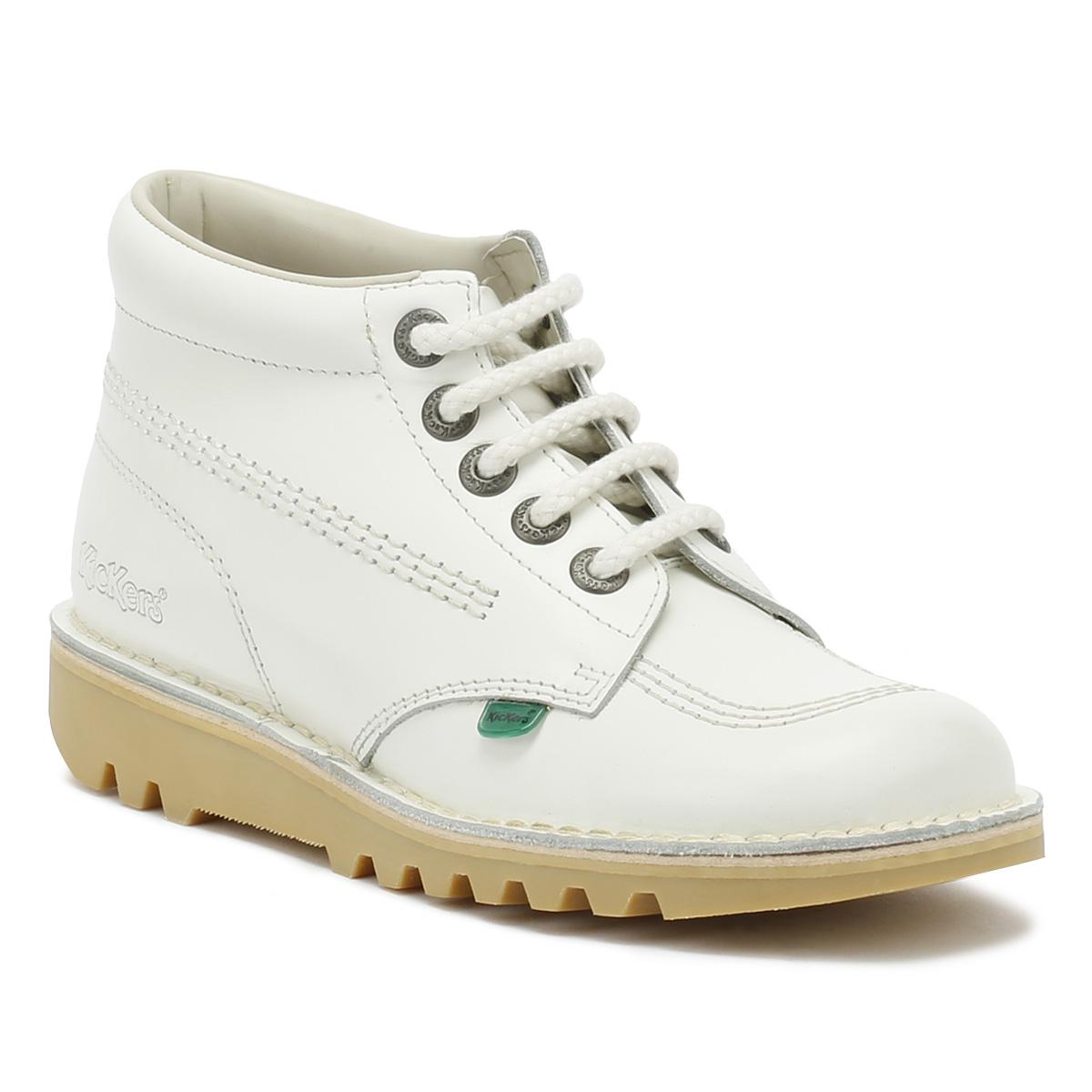 Kickers Womens White Leather Kick Hi Boots - Save 2% - Lyst