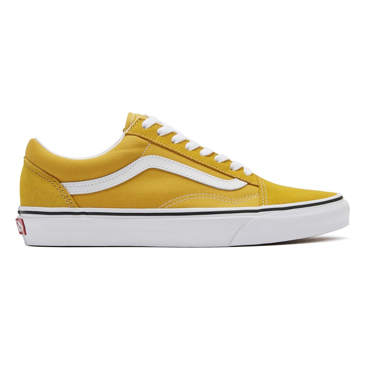 bright yellow old skool vans