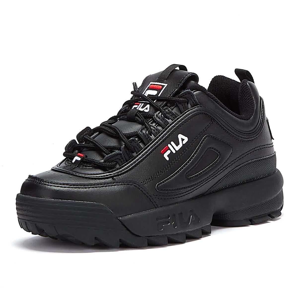 Black leather fila disruptor 2025