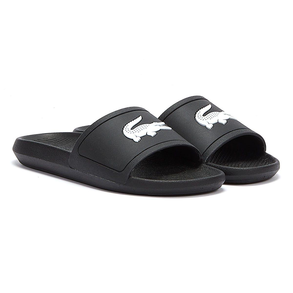 black lacoste slides