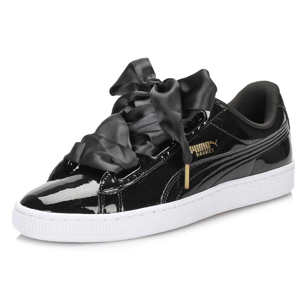 black patent puma trainers