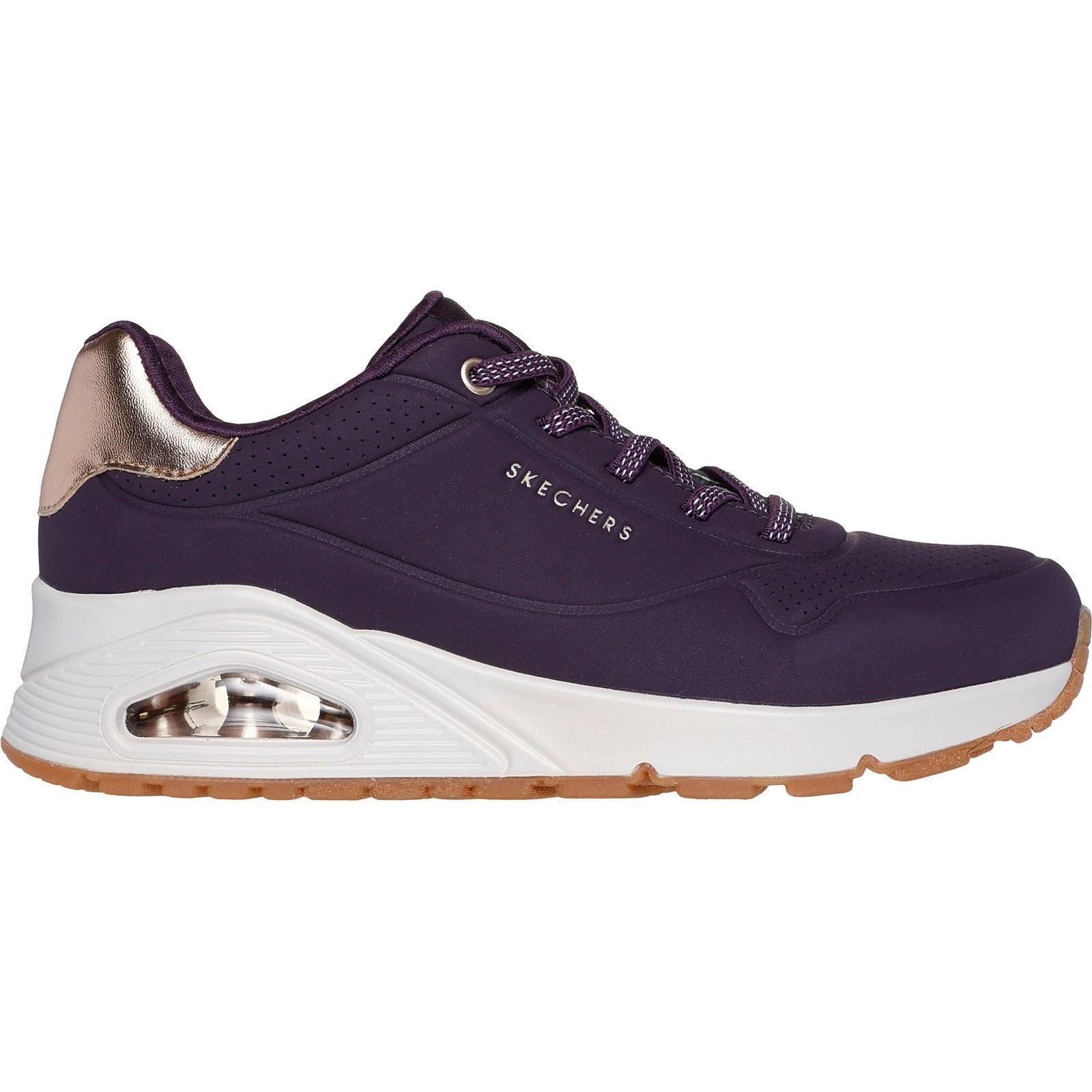Skechers Uno Shimmer Away 155196 dkpr Dark Purple Lace Up Shoe Lyst UK