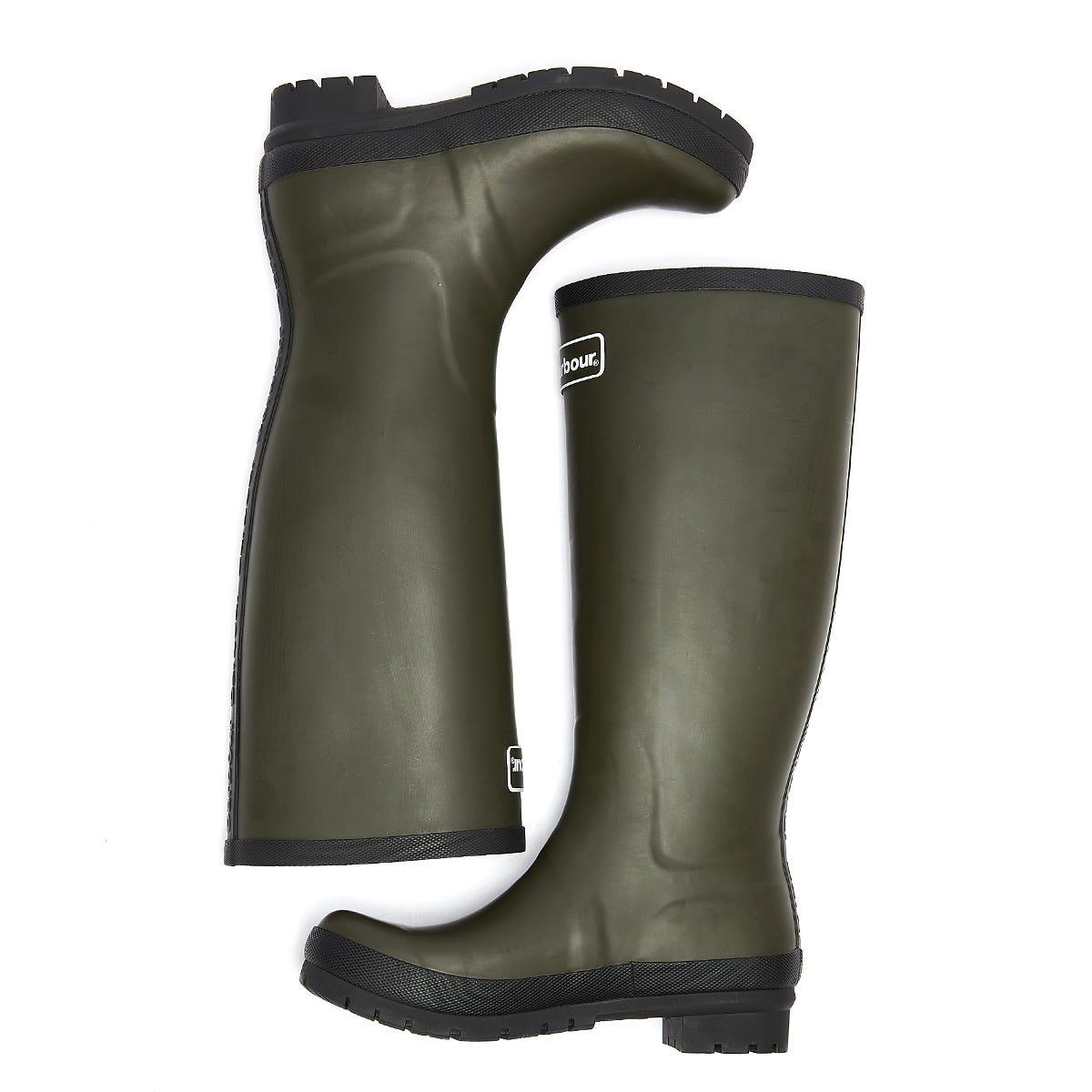 barbour abbey wellington boots olive