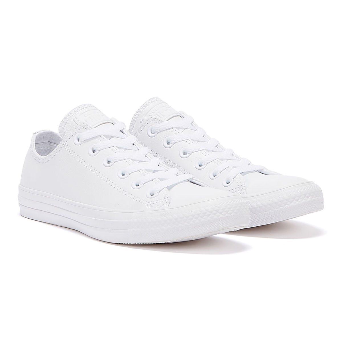 converse all star ox womens white leather trainers
