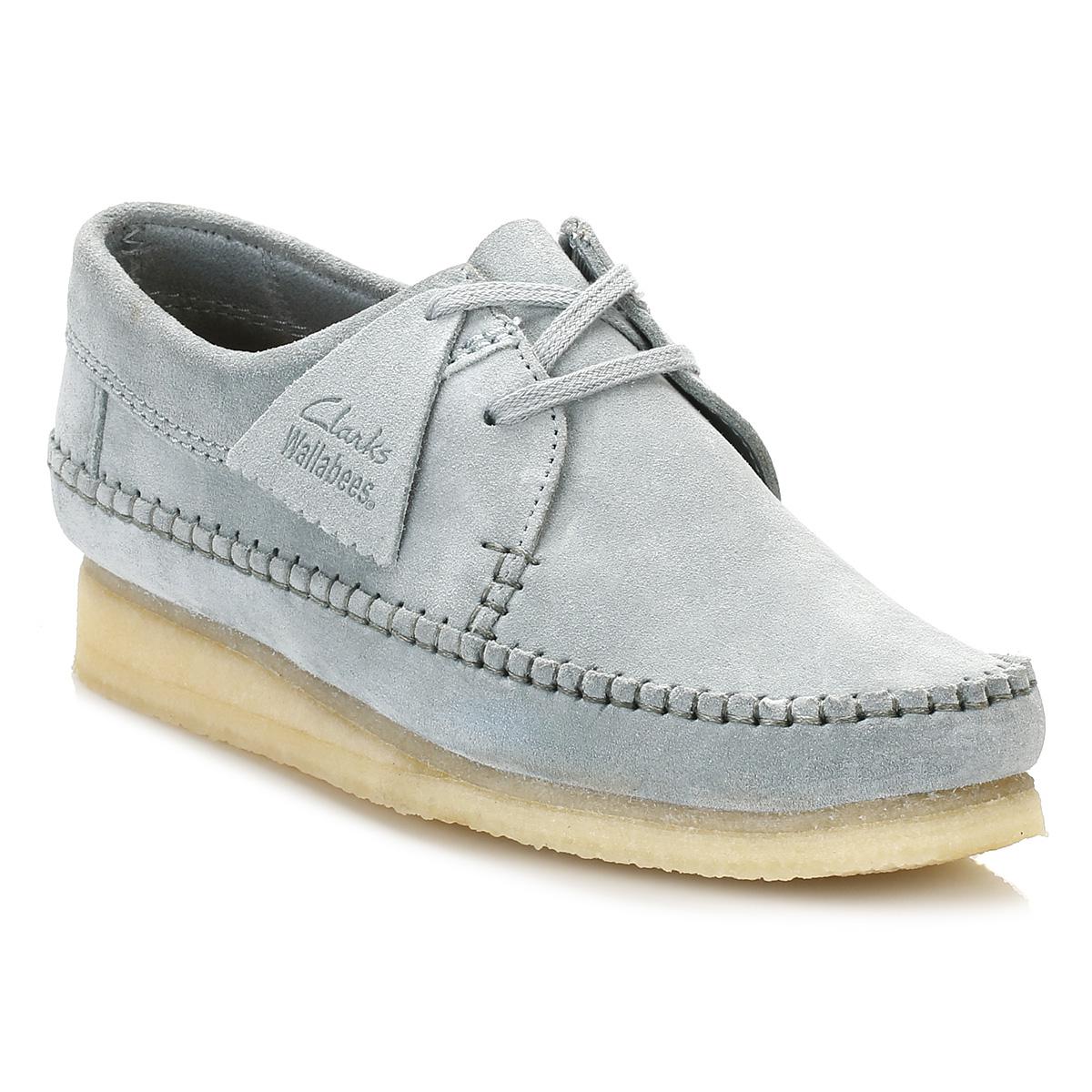 Clarks Womens Blue/grey Suede Weaver Shoes in Grey - Lyst