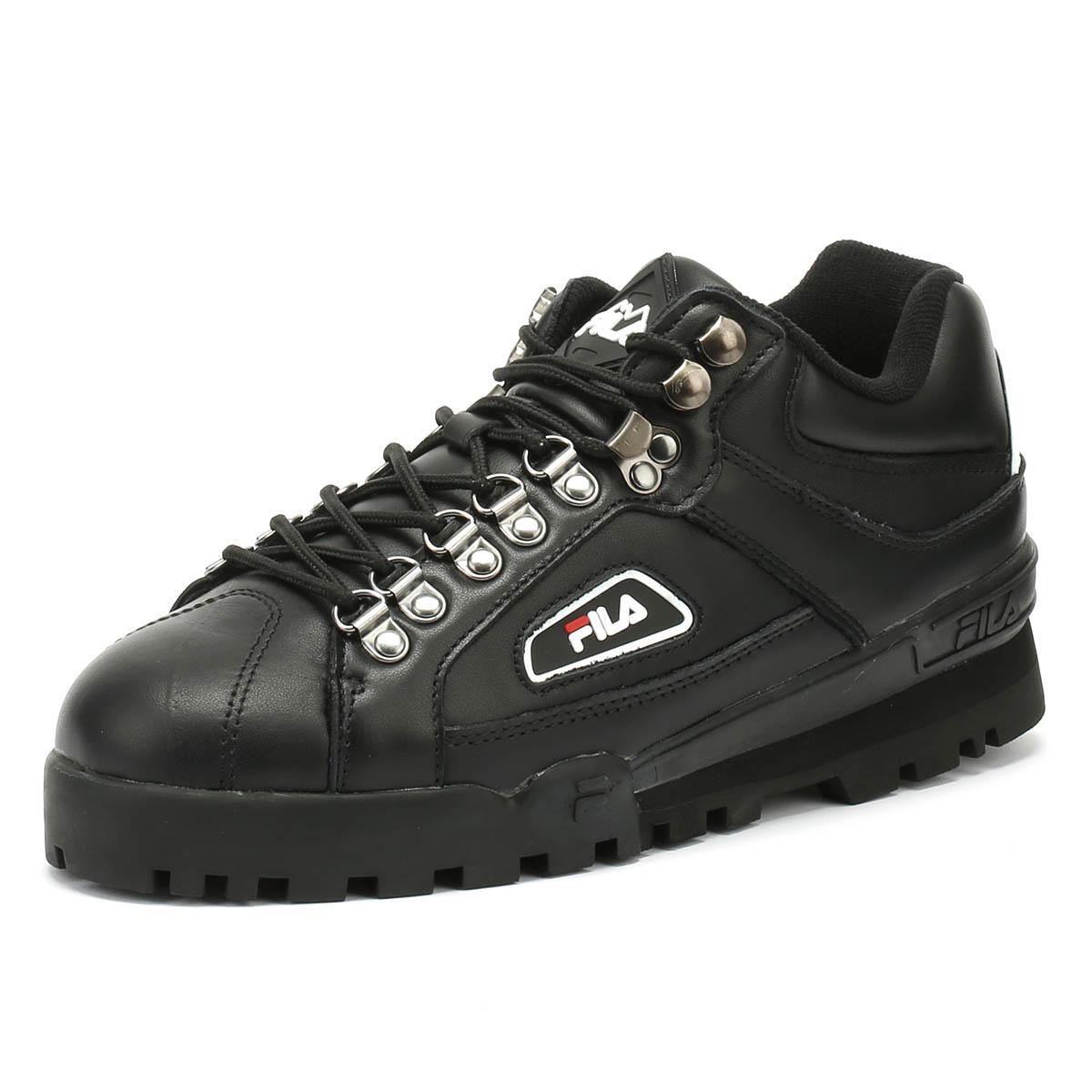 fila black trailblazer leather trainers
