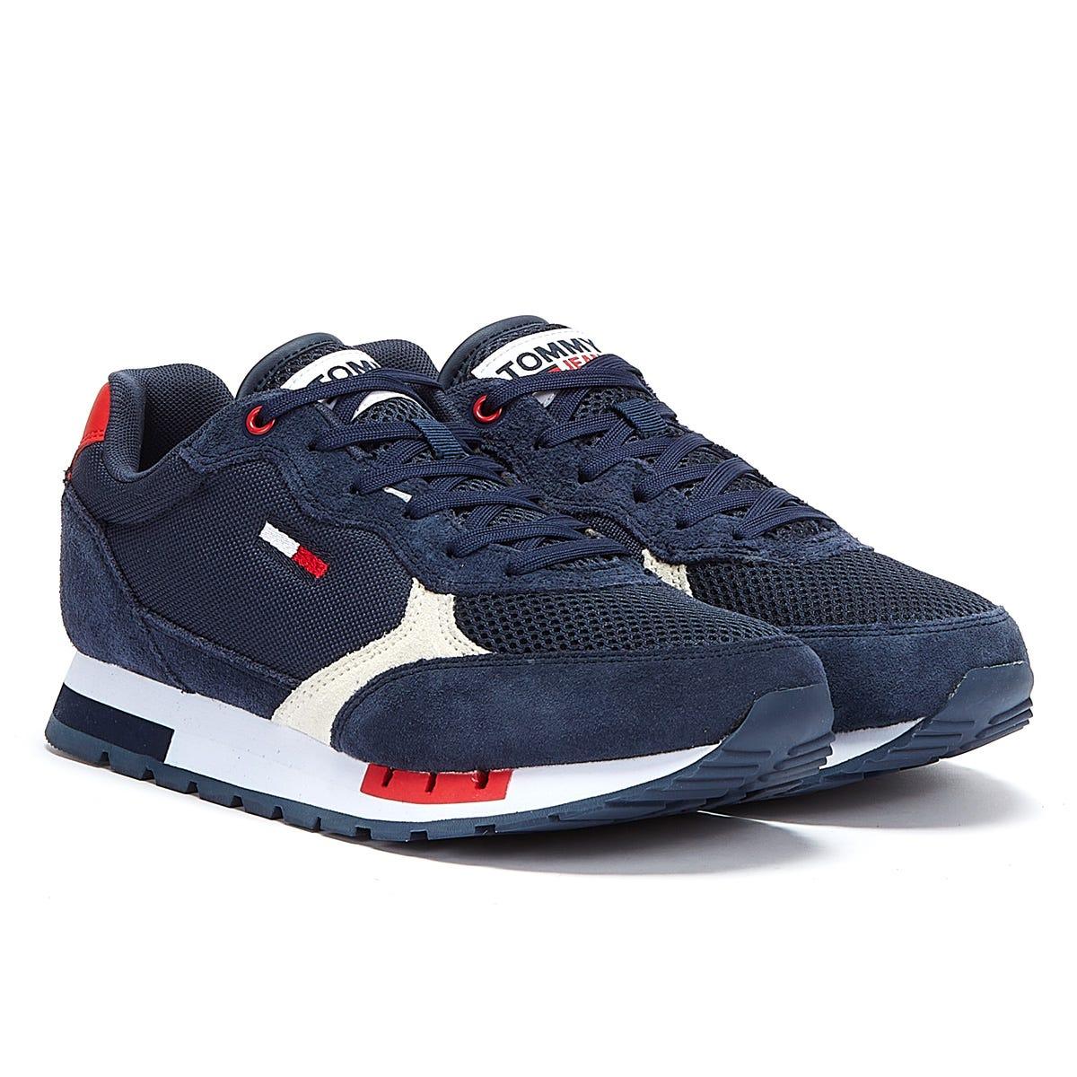 Tommy Hilfiger Denim Tommy Jeans Retro Suede Mix Runner Trainers in Navy  (Blue) for Men - Lyst