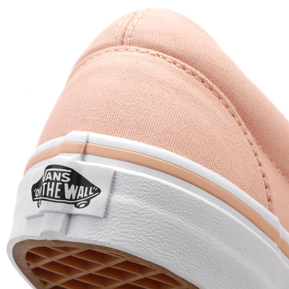 Vans Classic Slipon Womens Tropical Peach True White Canvas Trainer