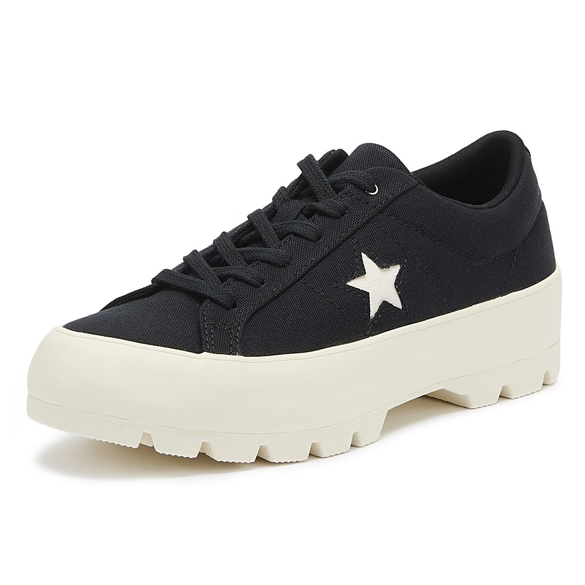 Converse One Star Lugged Ox Trainers in Black | Lyst UK