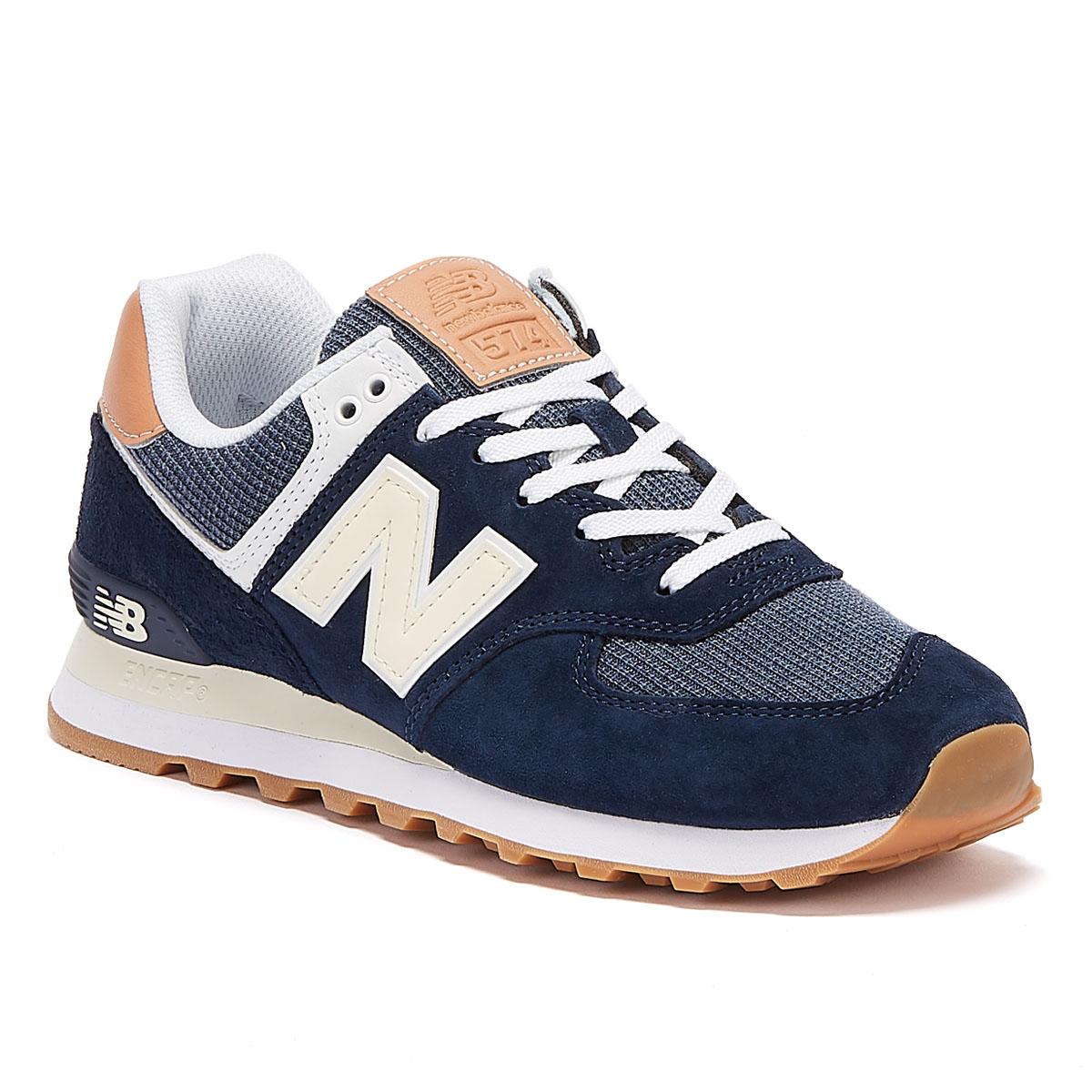 New Balance Rubber 574 Mens Navy / Tan Trainers in Blue for Men - Lyst