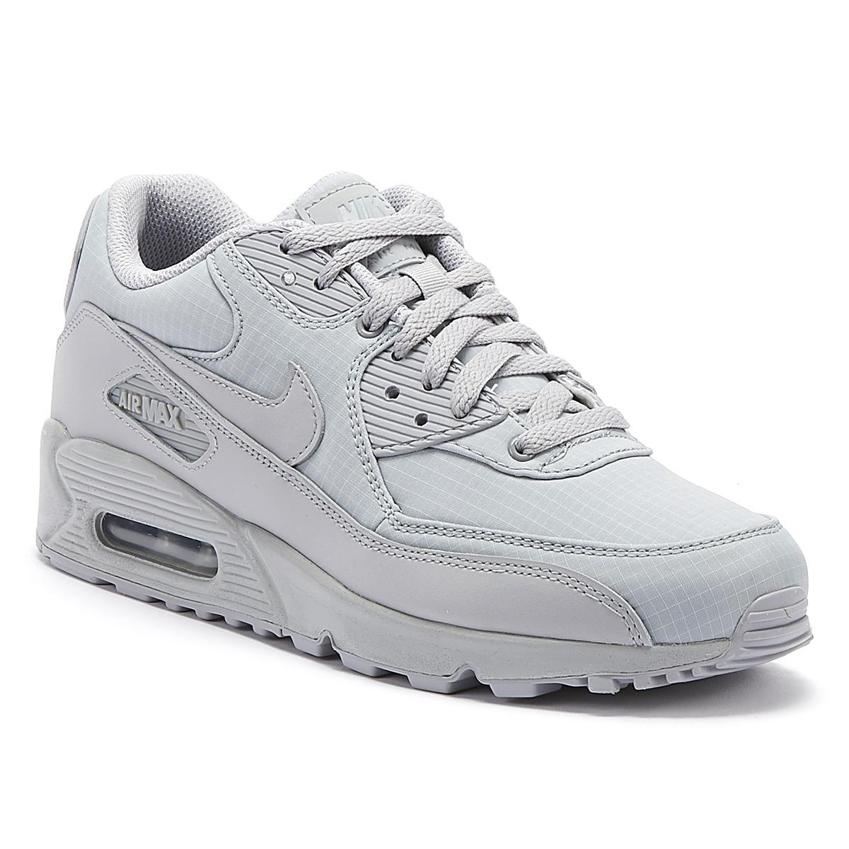Nike Leather Air Max 90 Essential Mens Wolf Grey Trainers in Gray for Men -  Lyst