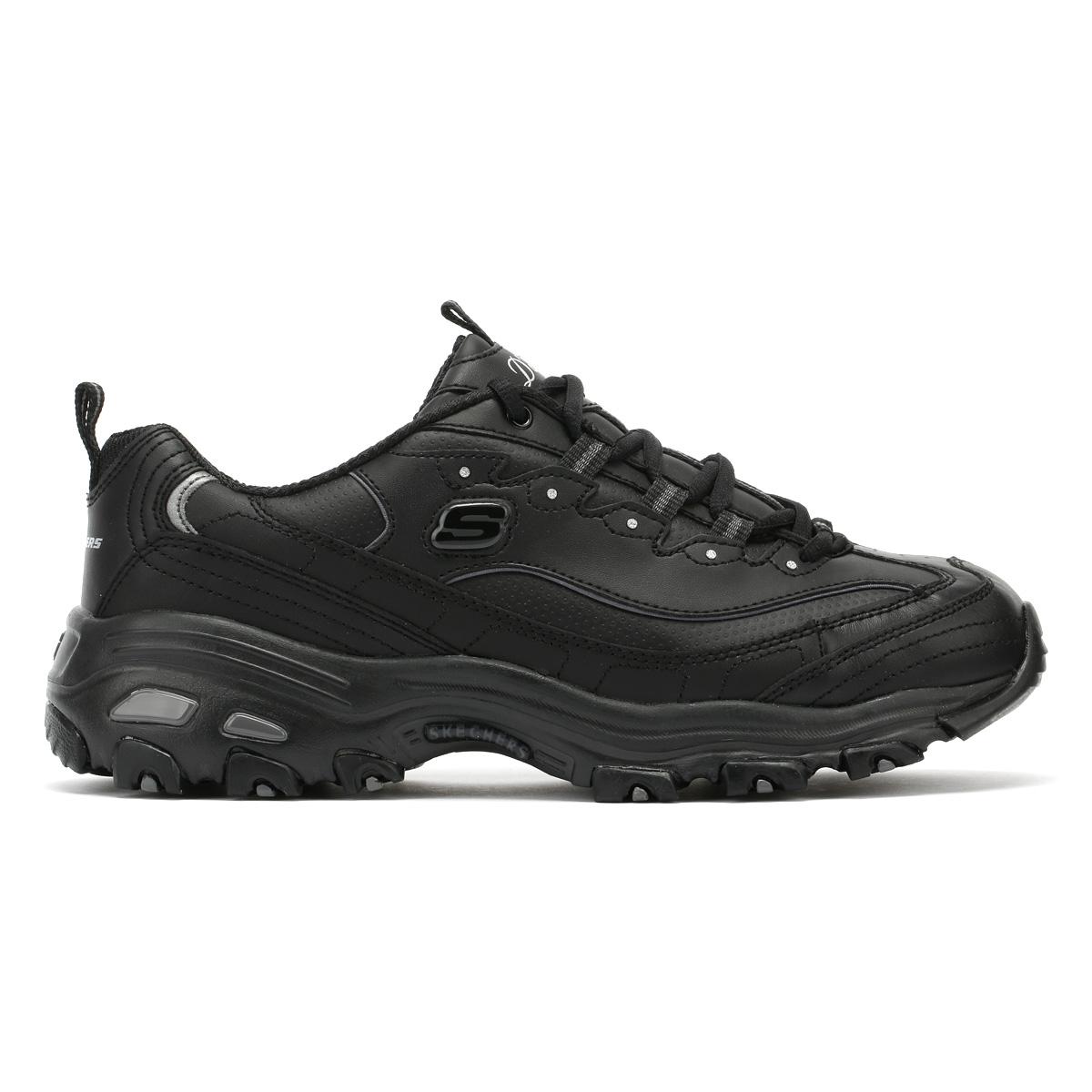 Skechers Leather Womens Black D'lites - Fresh Start Trainers - Lyst