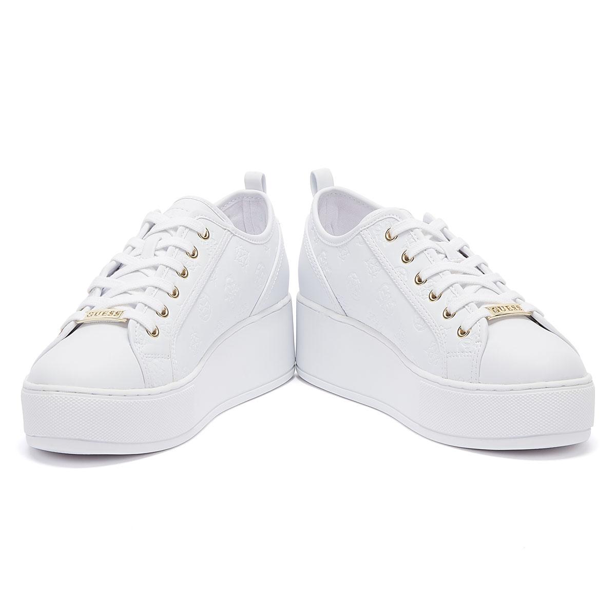 guess womens white trainers