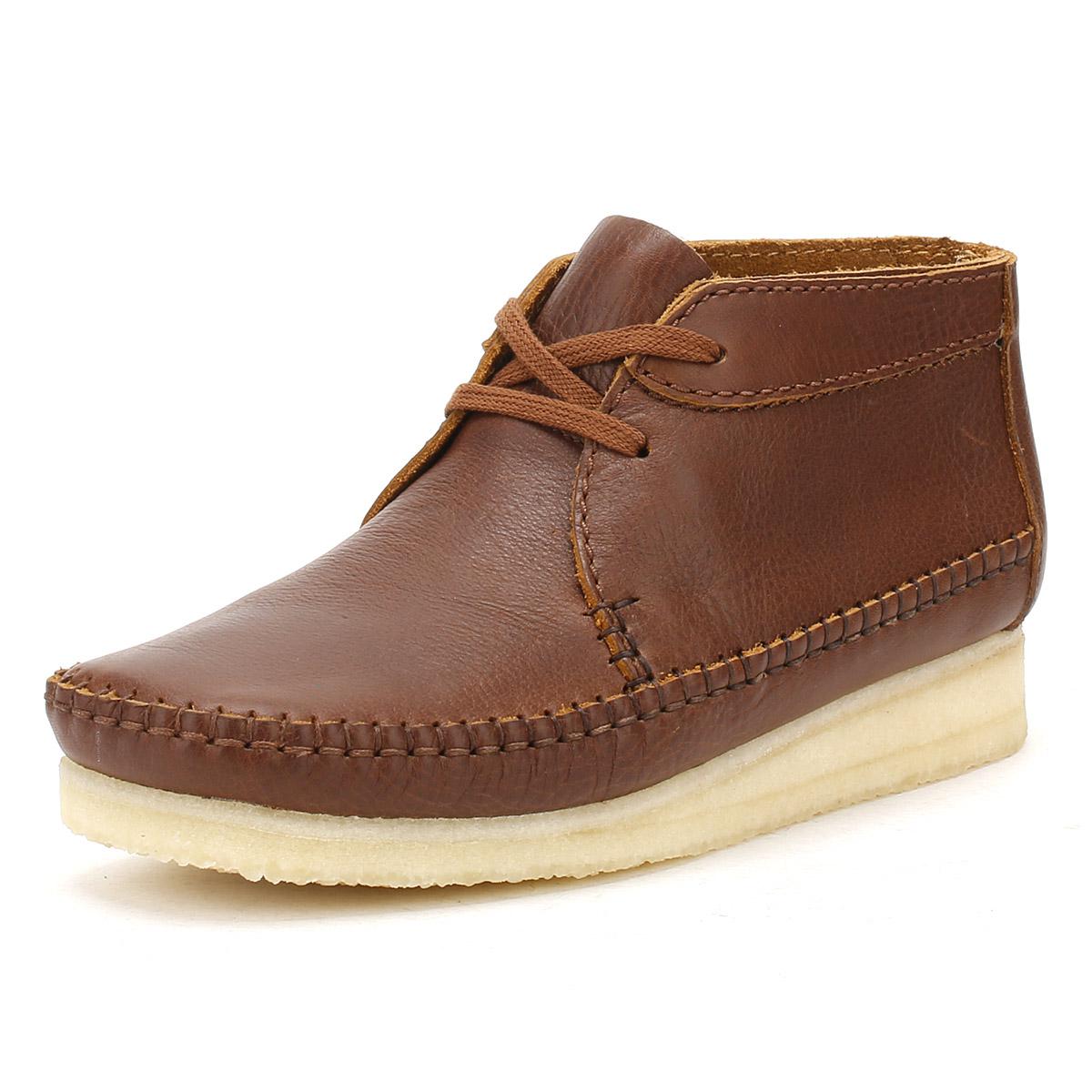 Clarks Mens Tan Leather Weaver Boots in Brown for Men - Lyst