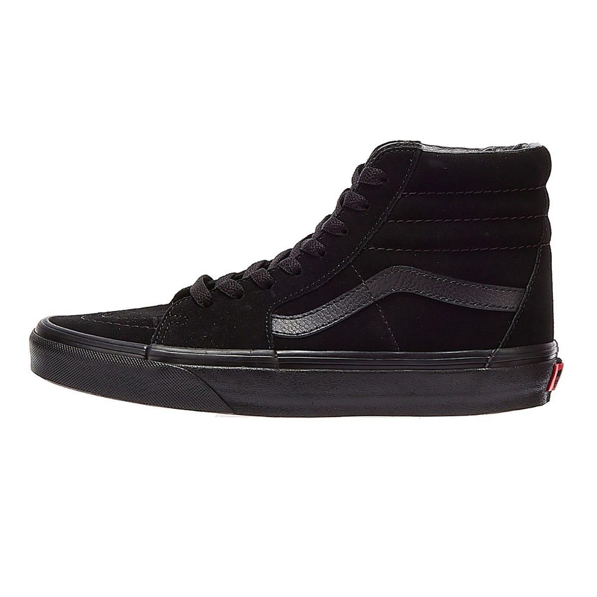 vans all black leather high tops