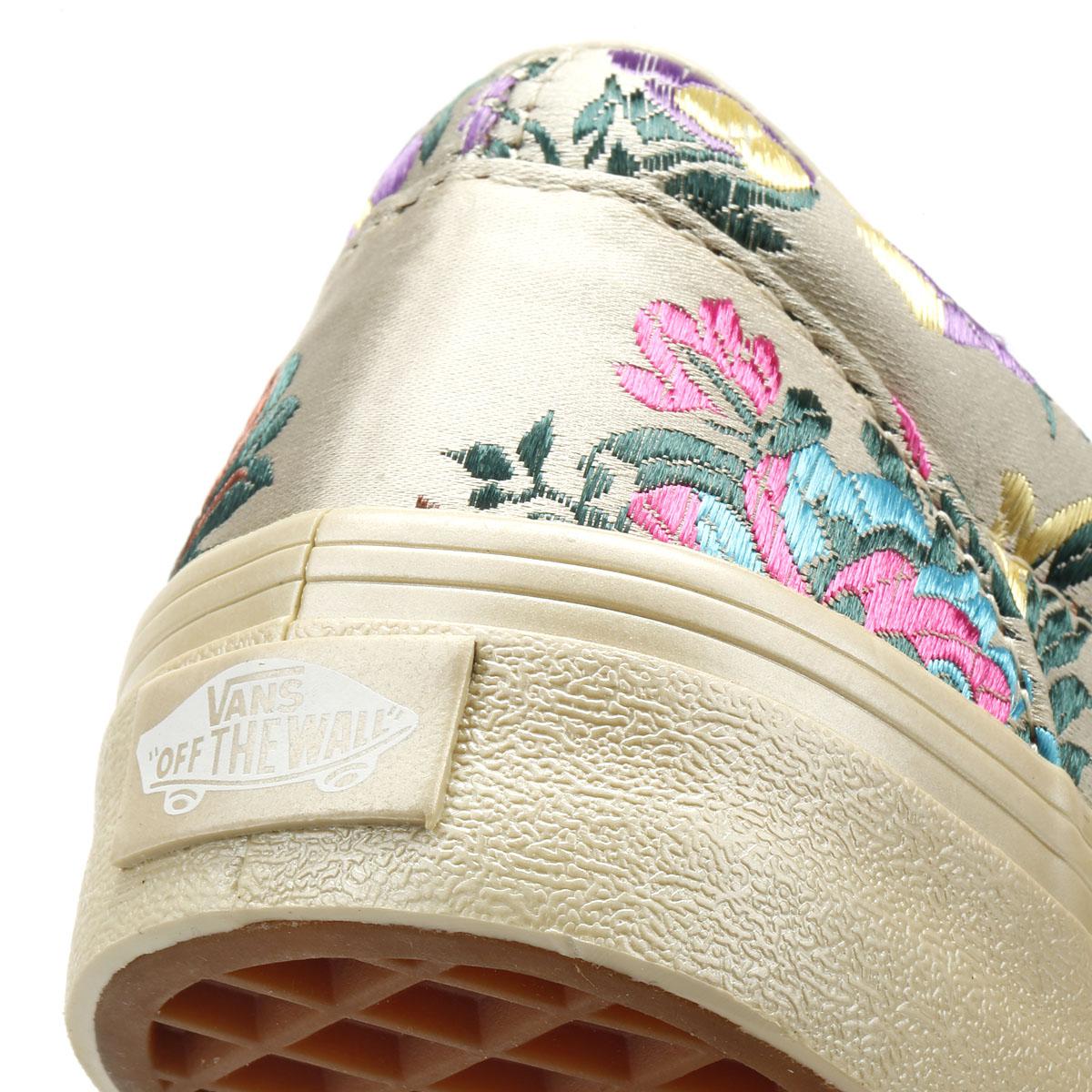 vans festival satin slip on gold