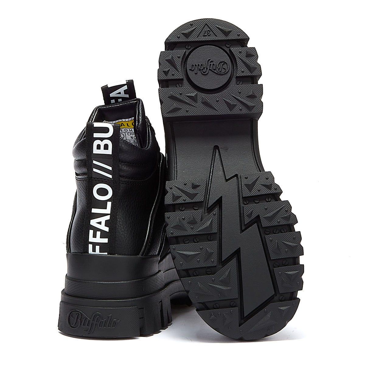 buffalo black aspha mid trainers