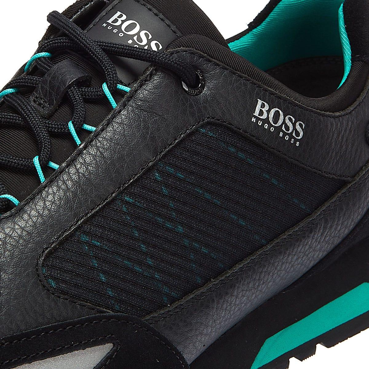 hugo boss mens black trainers