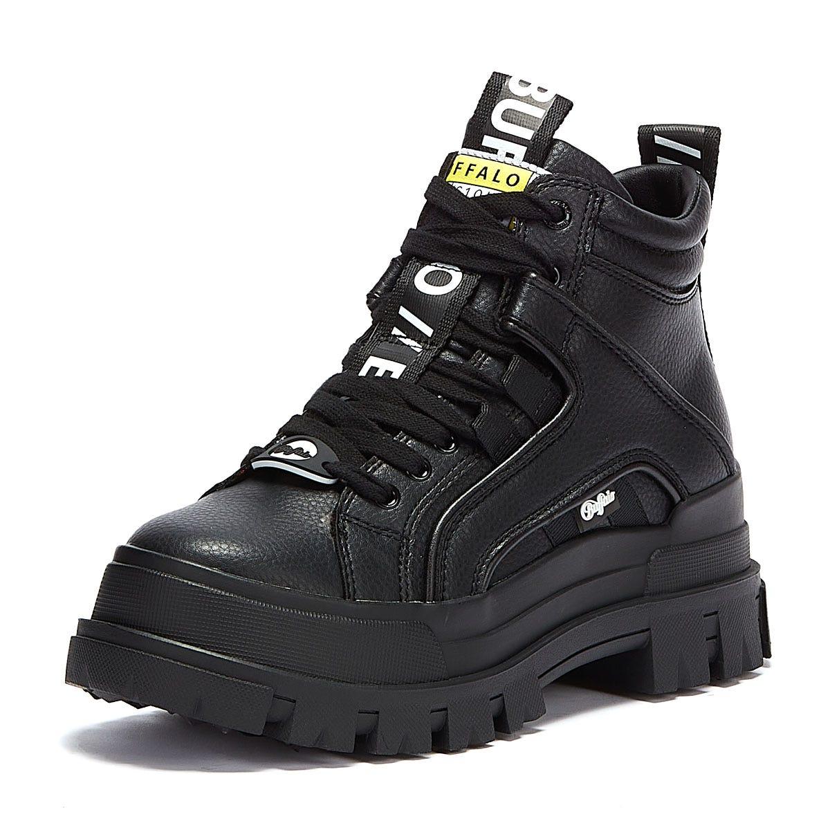 buffalo black aspha mid trainers