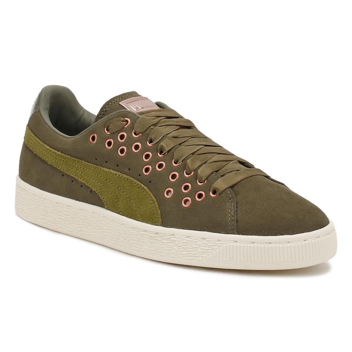 puma suede olive green