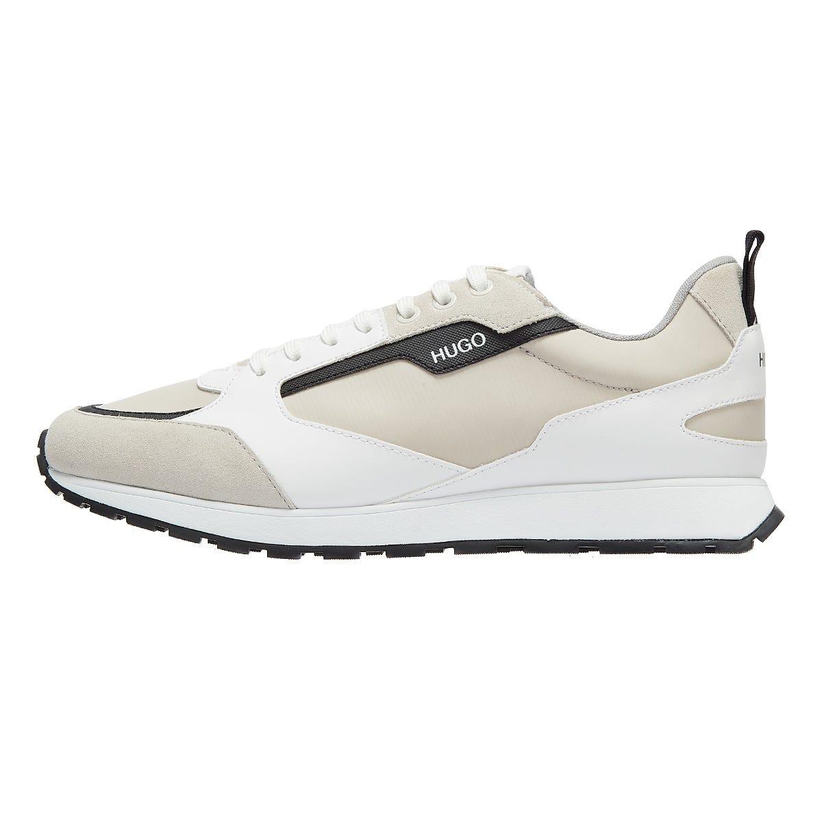 HUGO Suede Icelin Runn / Black Trainers in White for Men - Lyst