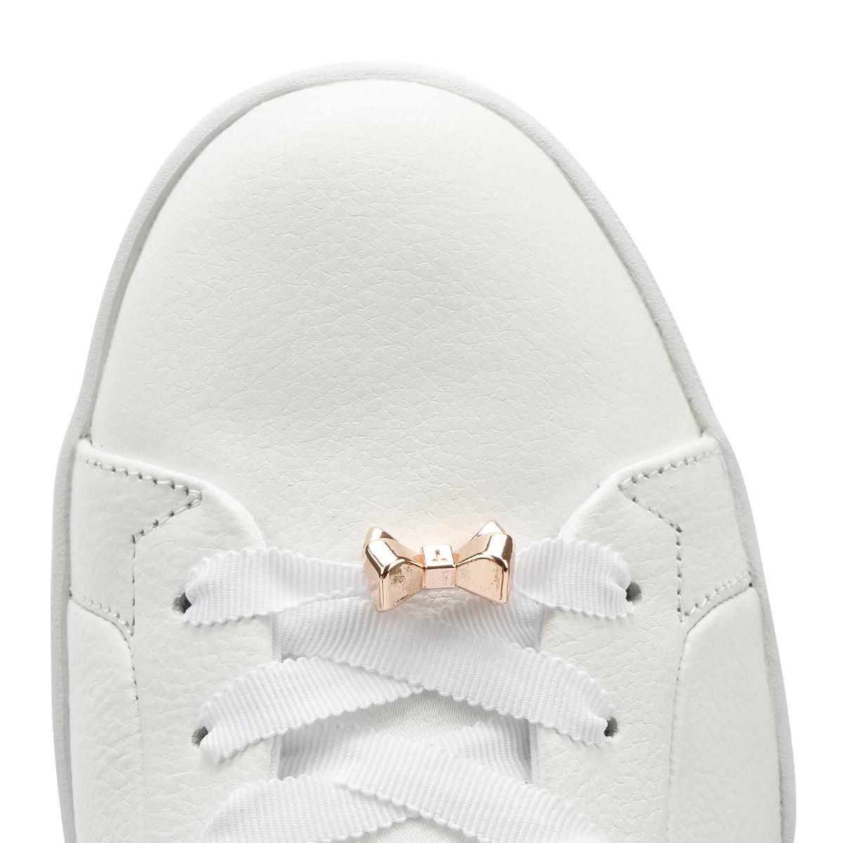 Ted Baker Astrina Leather Frill Low Top Trainers in White - Lyst