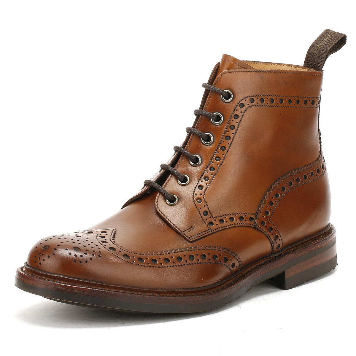 Loake Leather Mens Brown Calf Bedale Brogue Boots for Men - Lyst