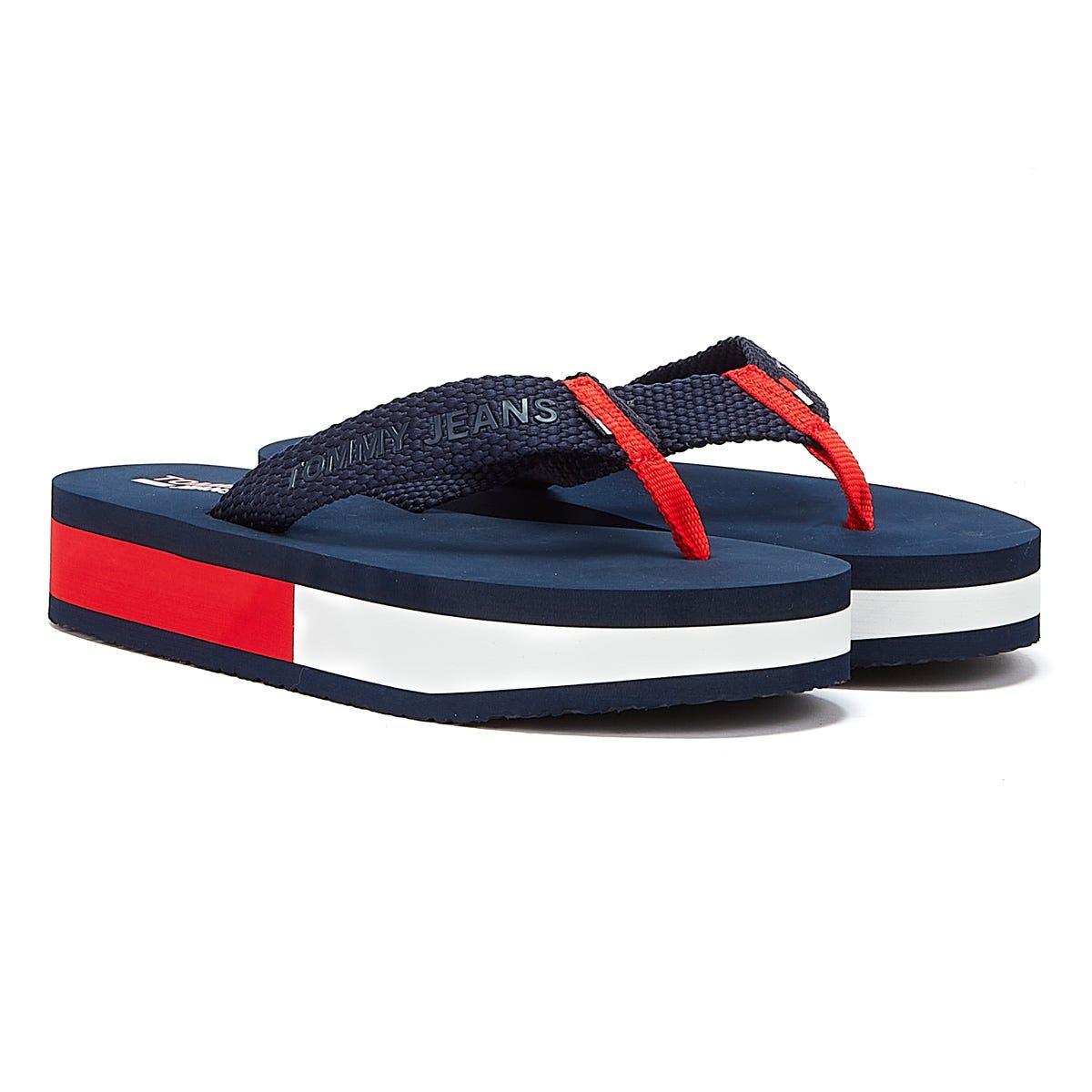 Tommy jeans webbing mid beach sandal tongs femme blanc Tommy Hilfiger en  coloris Bleu | Lyst