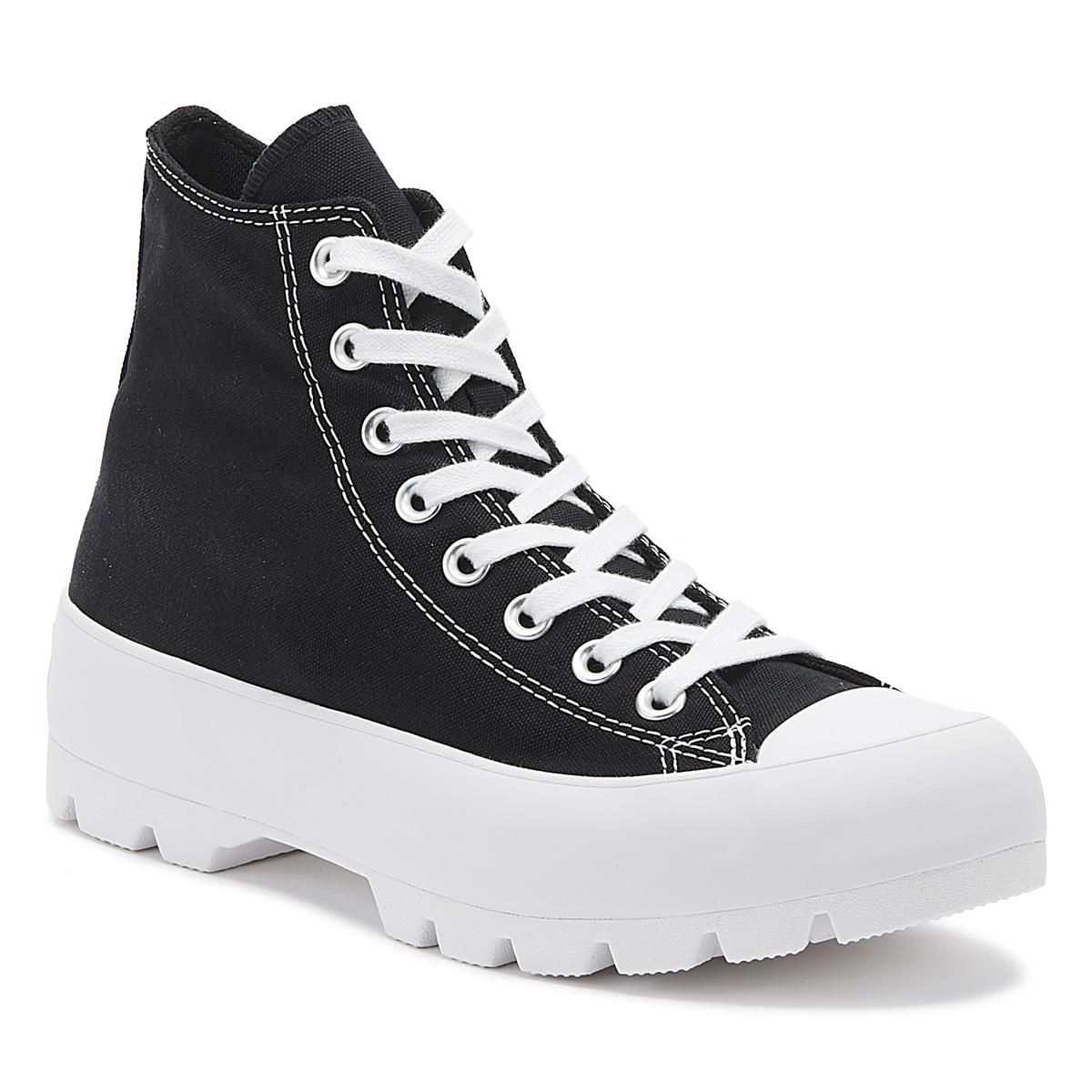 Converse Canvas Chuck Taylor All Star Lugged Womens Black Hi Trainers ...