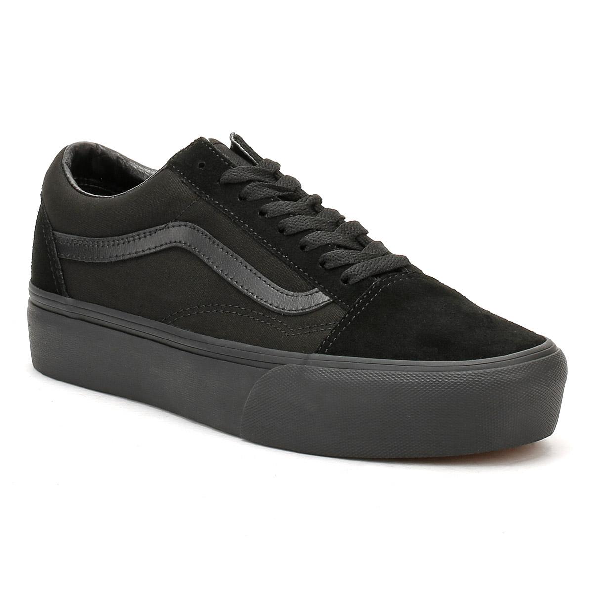Vans Suede Womens Black / Black Old Skool Platform Trainers Women's
