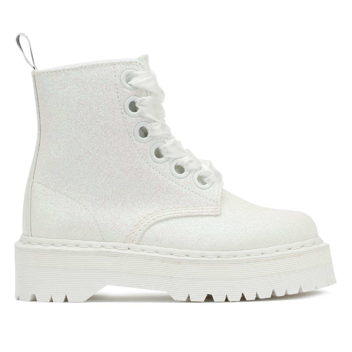 doc martens molly glitter white