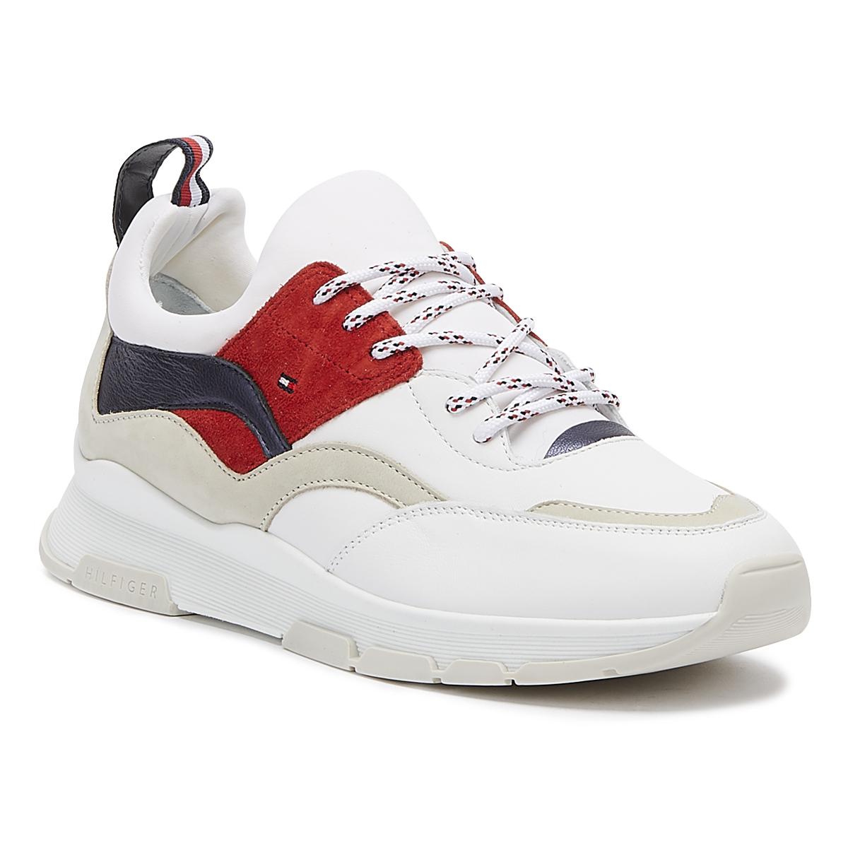 Tommy Hilfiger Leather Lifestyle Womens Rwb Trainers in White - Lyst