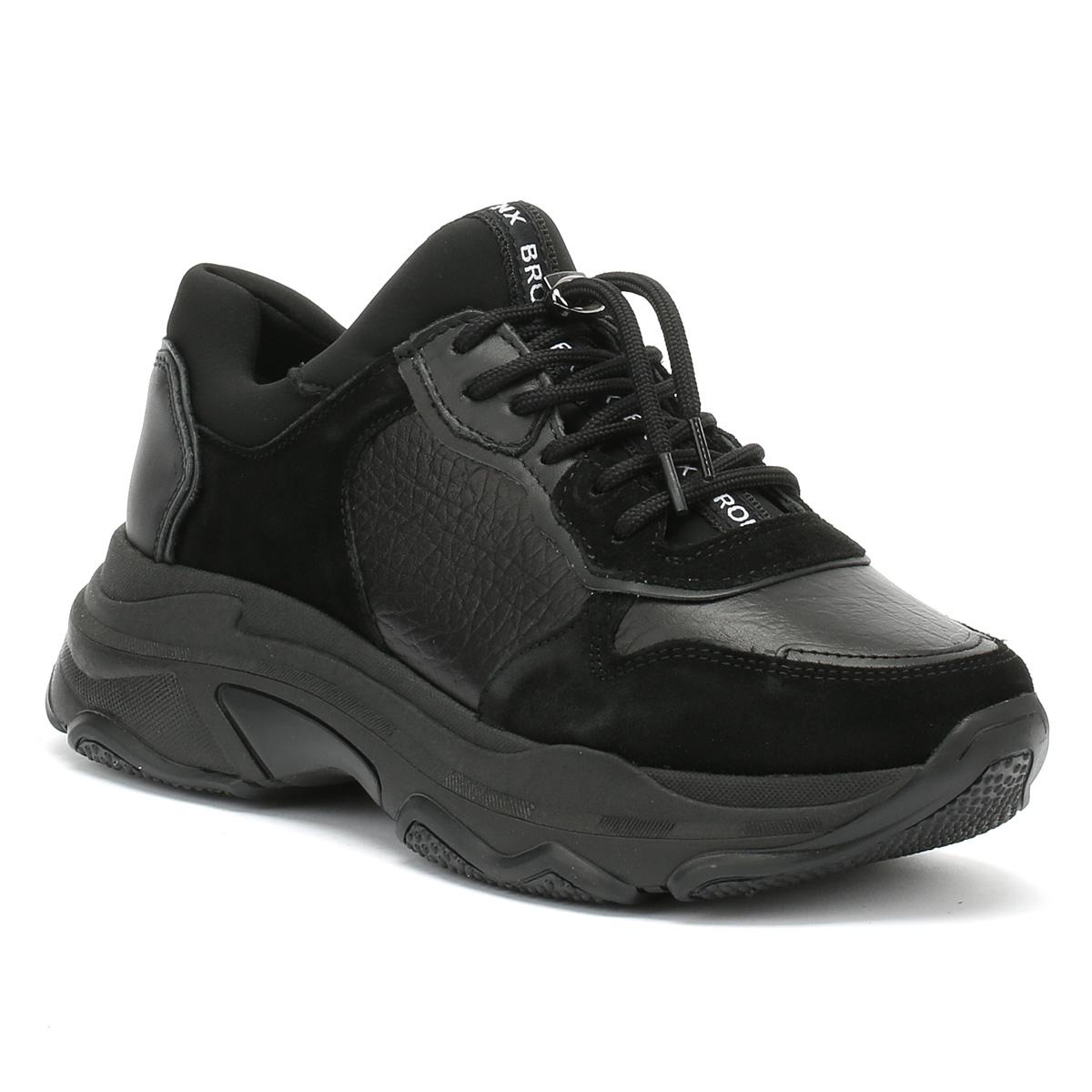 womens black chunky trainers